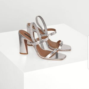 Bcbgmaxazria metallic slingback sandals
